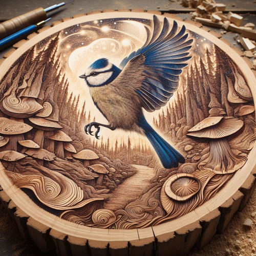 Pyrografie - Sýkorka