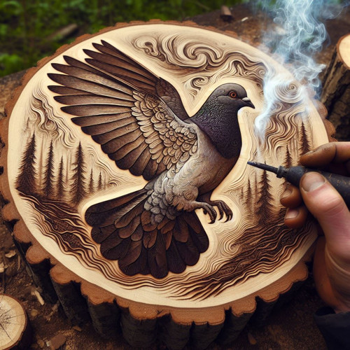 Pyrografie - Holub — foto 1