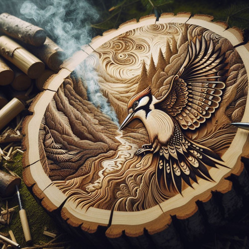 Pyrografie - Strakapoud — foto 1