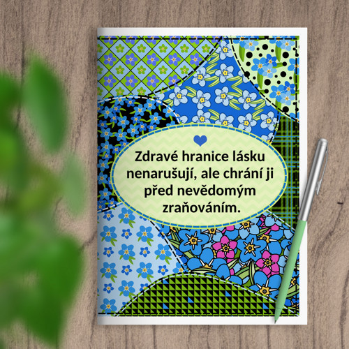 Sešit Floral sewing hranice - pomněnky