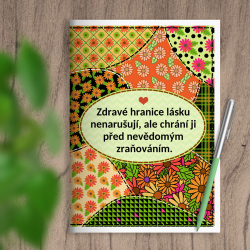 Sešit Floral sewing hranice - oranžády