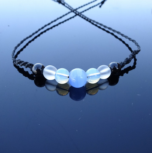 Náhrdelník Choker B4) Kočičí oko, Opalit, Onyx KŘ