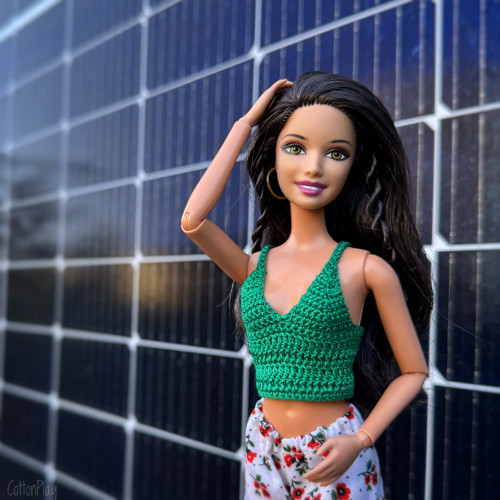 Barbie - smaragdový háčkovaný top — foto 1