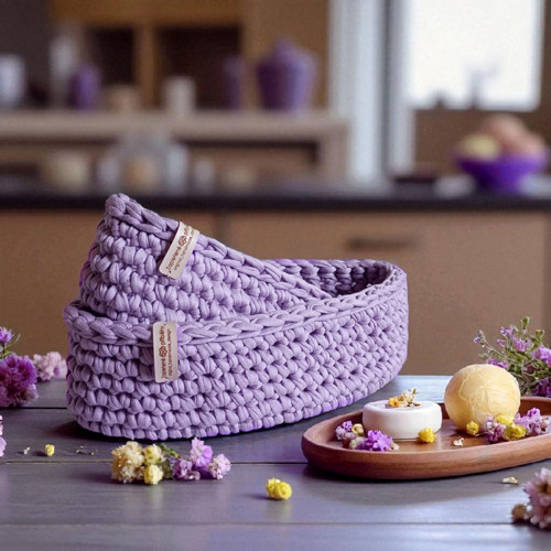 Háčkované košíky | Lilac | Plexi