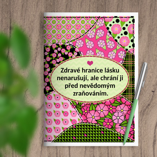 Sešit Floral sewing hranice - cyklamen