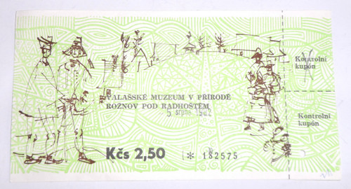 VSTUPENKA, Valašské muzeum, Rožnov p. R., 1982