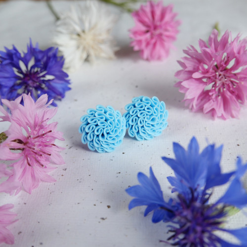 Náušnice květinkové babyblue