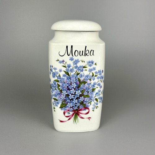 Velká dóza s pomněnkami - mouka