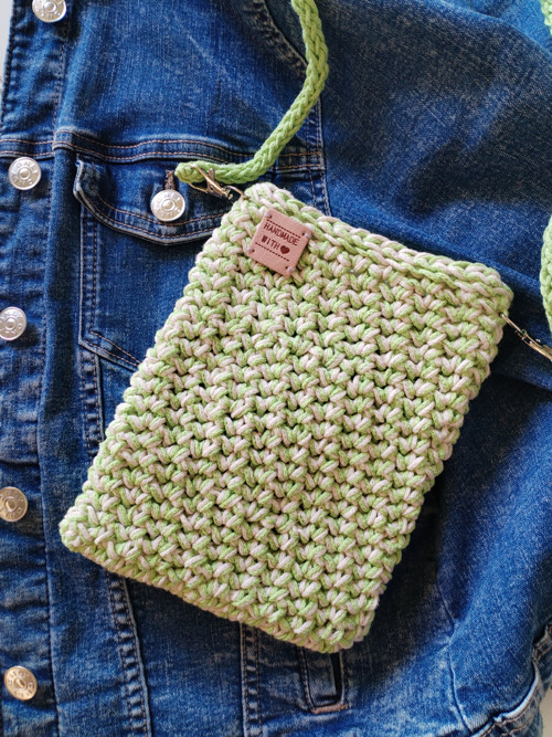 Crossbody malá kabelka limetková melír
