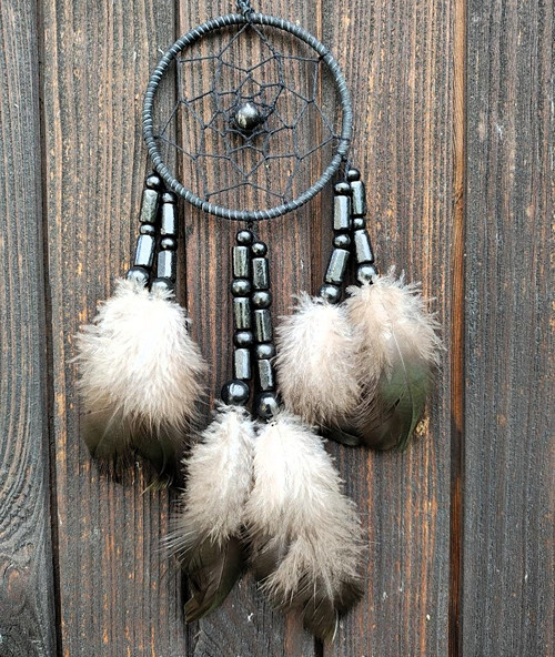 Lapač snů-authentic-7 cm - černý s jaspisem