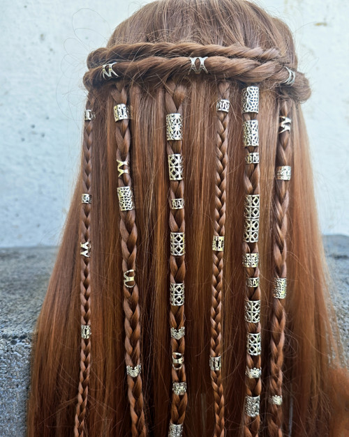 Stříbrný set korálků do vlasů