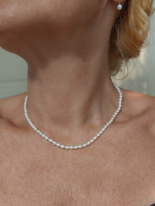 Výběrové perly - náhrdelník, zlato 14Kt, 42 cm