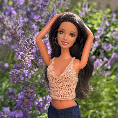 Barbie - béžový háčkovaný top — foto 1