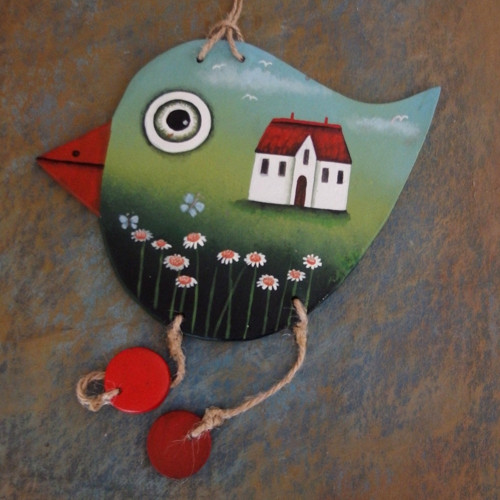 Oboustranný pták ( 19x14 cm ) — foto 1