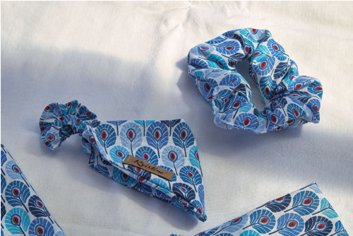 Scrunchie gumička - Paví oka — foto 1