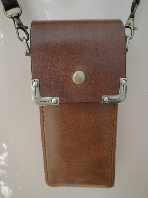 Kožené pouzdro 18×8cm - staromosaz