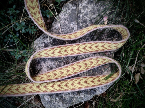 Karetkovaný pásek - Žlutá, hnědá, béžová