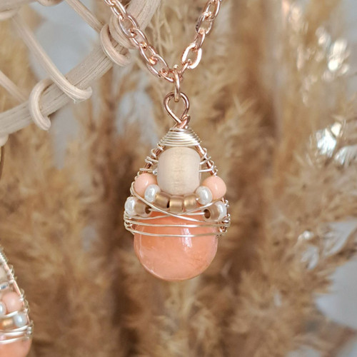 Náhrdelník Boho Pastels - Salmon Chalcedon — foto 1
