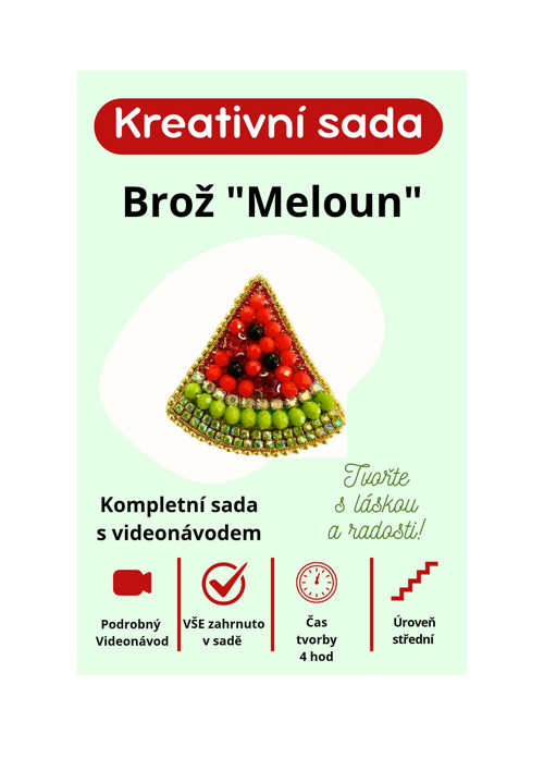 DIY sada brož meloun
