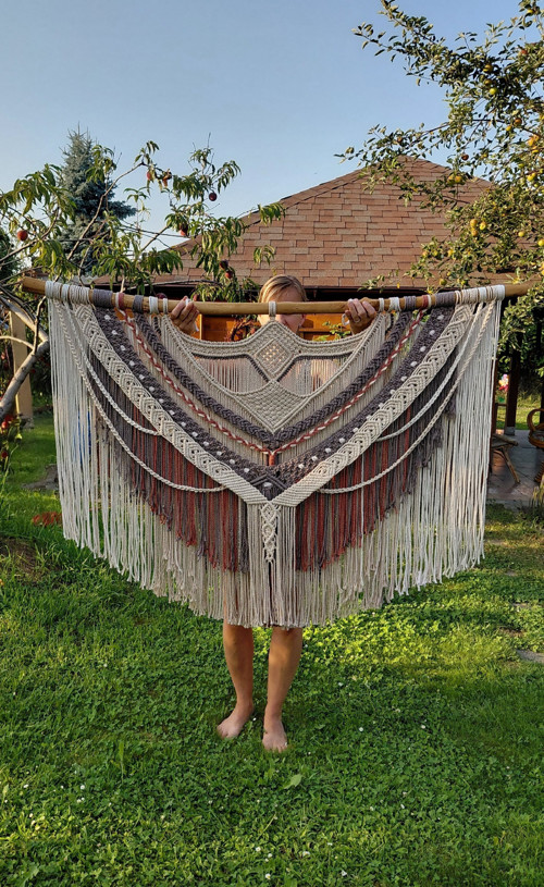 Velké macramé na zeď - 140x90cm
