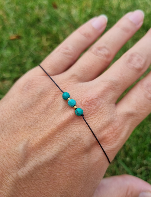 Náramek TYRKYS posuvný 4mm GOLD