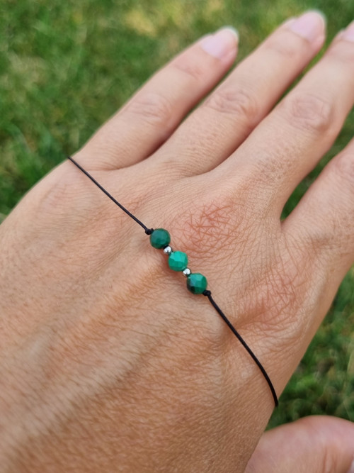 Náramek MALACHIT posuvný 4mm