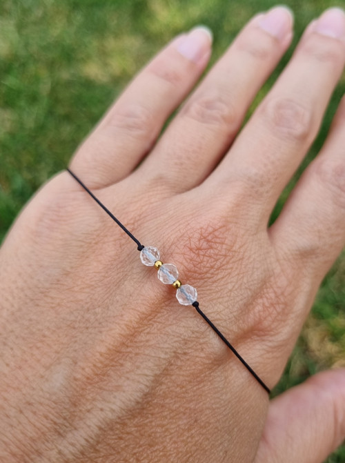 Náramek KŘIŠŤÁL posuvný 4mm GOLD