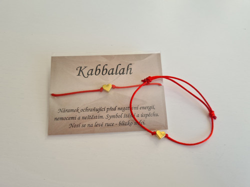 Kabbalah náramek se zlatým srdíčkem