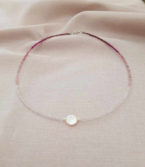 Choker Náhrdelník S Granátem A Růženínem