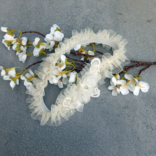Ivory Flower Lace... svatební podvazek
