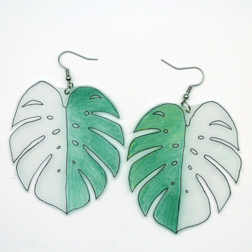 Náušnice: Monstera alba