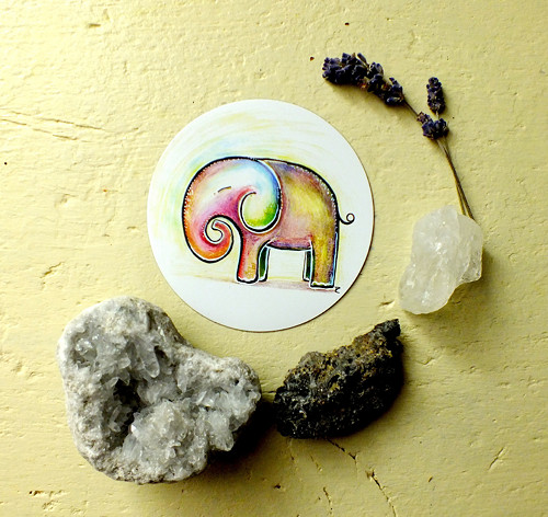 Magnet pastelového Sloníka