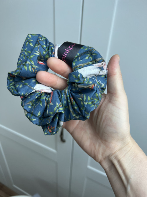 Pinkpunk scrunchie - bavlna papoušek