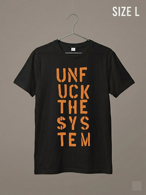 UNFUCK THE SYSTEM - ručně malované tričko pánské M