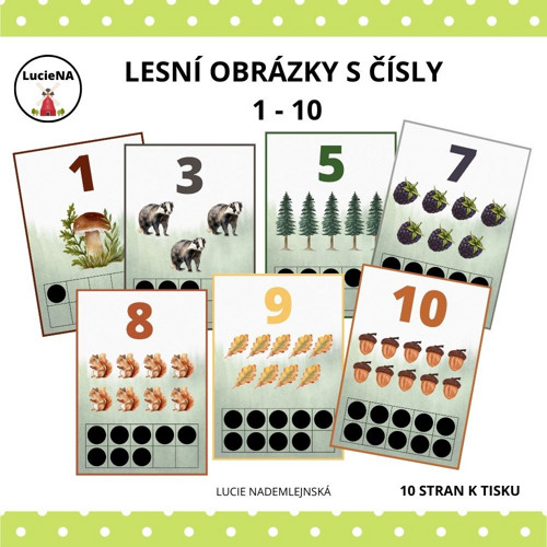 Lesní obrázky do školky - plakáty 1 - 10
