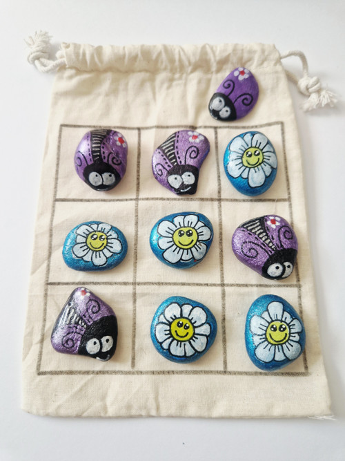 Malované kamínky - hra tic tac toe — foto 1