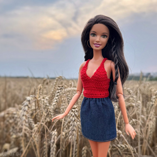 Džínová sukně pro Barbie - tmavě modrá — foto 1