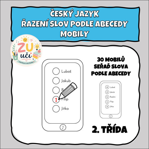 Řazení slov podle abecedy - Mobily — foto 1