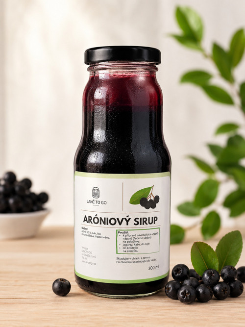 Sirup z arónie s vůní levandule a kardamomu