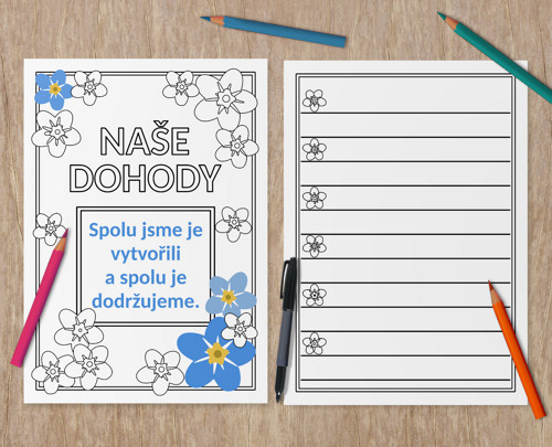 Dohody třídy floral pro dotvoření - pomněnky
