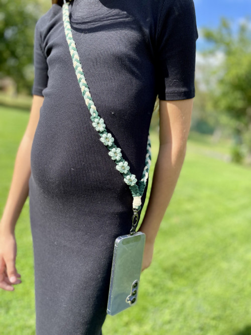 Makramé crossbody poutko na mobil