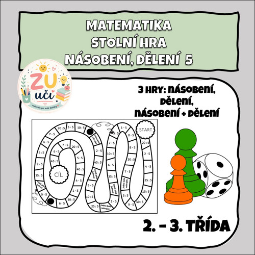 Desková hra - Násobení a dělení 5