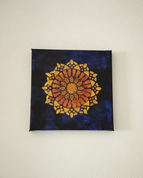 Obraz mandala Kovová na půlnoční