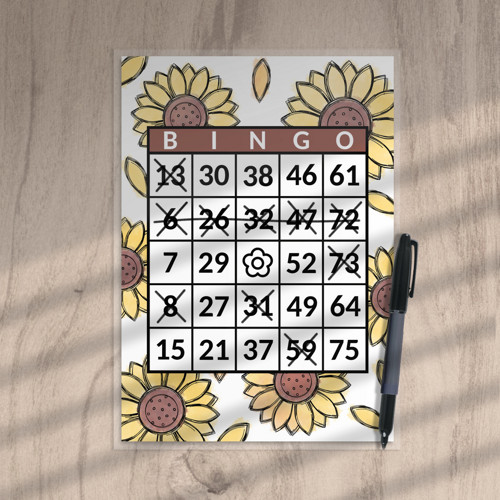 Bingo Floral watercolour 2 slunečnice