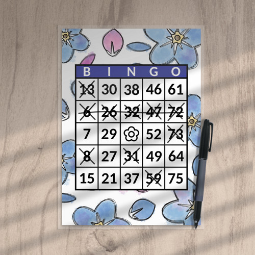 Bingo Floral watercolour 2 pomněnky