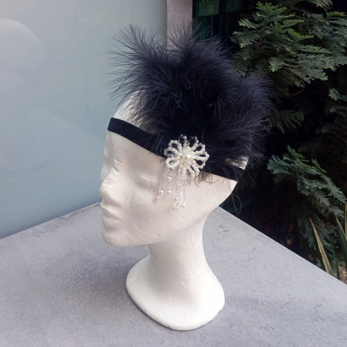 Great Gatsby Black Flower... čelenka