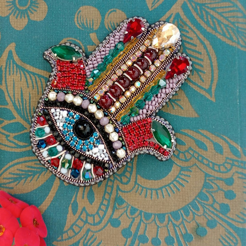 Hamsa - Ochraný znak ... brož — foto 1