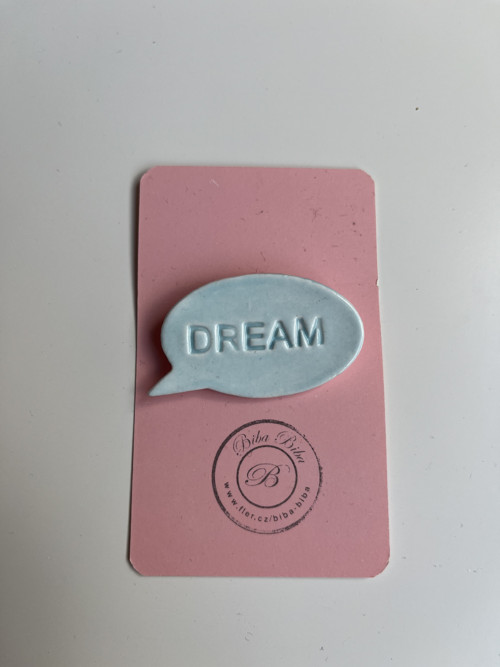 Porcelánová brož-DREAM baby blue
