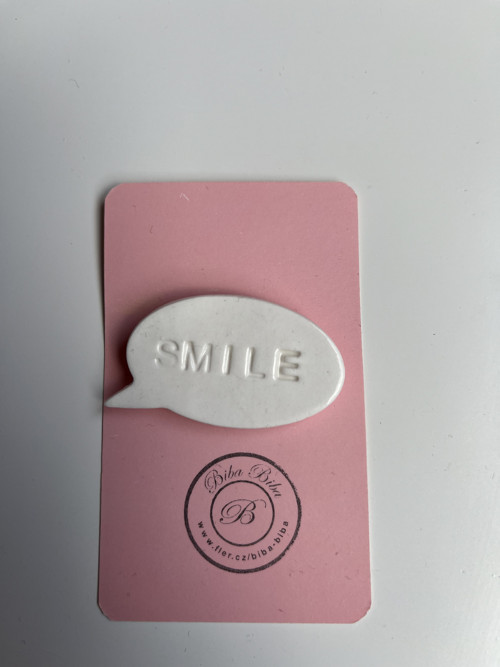 Porcelánová brož- bublina SMILE — foto 1