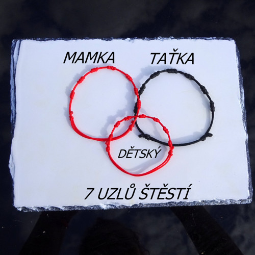 Ochranný náramek * ŠTĚSTÍ * 7 UZLŮ * 3 ks Rodina